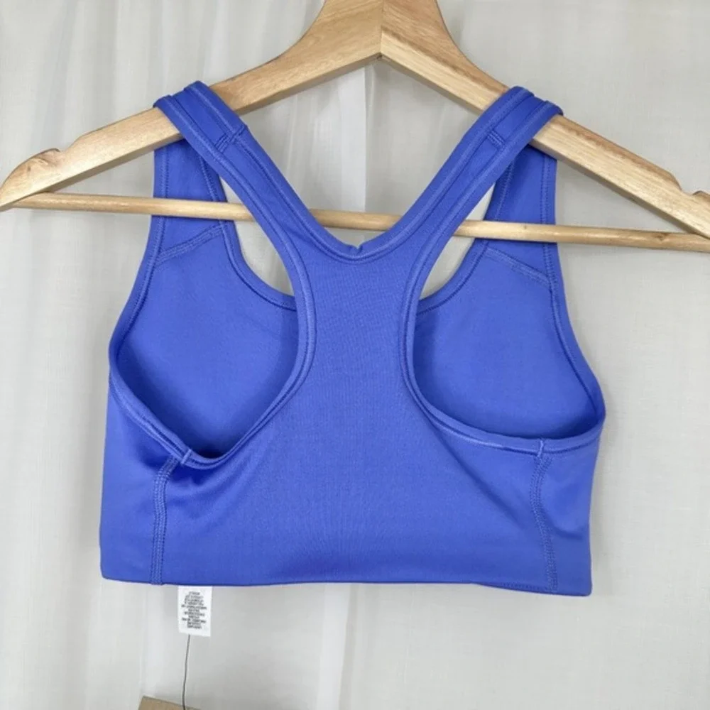Nike Swoosh Futura Sports Bra XS Blue Joy Dry Fit Racerback Non-Padded 899370413
